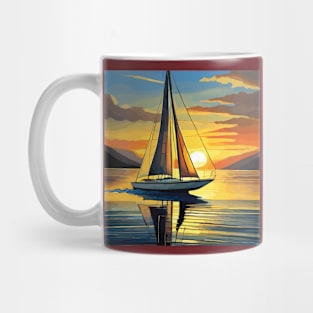 River with sunset Mug